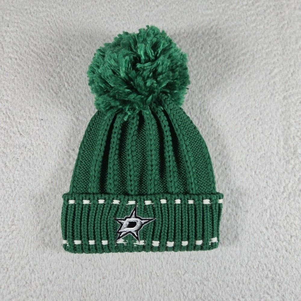 Dallas Stars Knit Beanie Cuffed Knit Pom Pom NHL Green